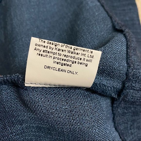 Karen Walker Textured Sz 4 Blue Skirt w Pockets Mini Micro Academia Collegiate - Picture 3 of 6